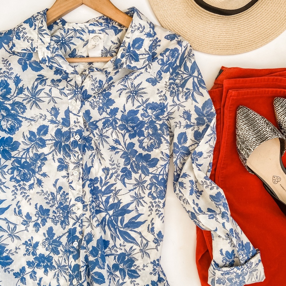 J. Crew The Perfect Shirt Floral Button Down 12